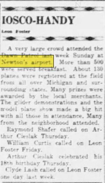 Newton Airport (Newton Field) - Aug 26 1953 Article (newer photo)
